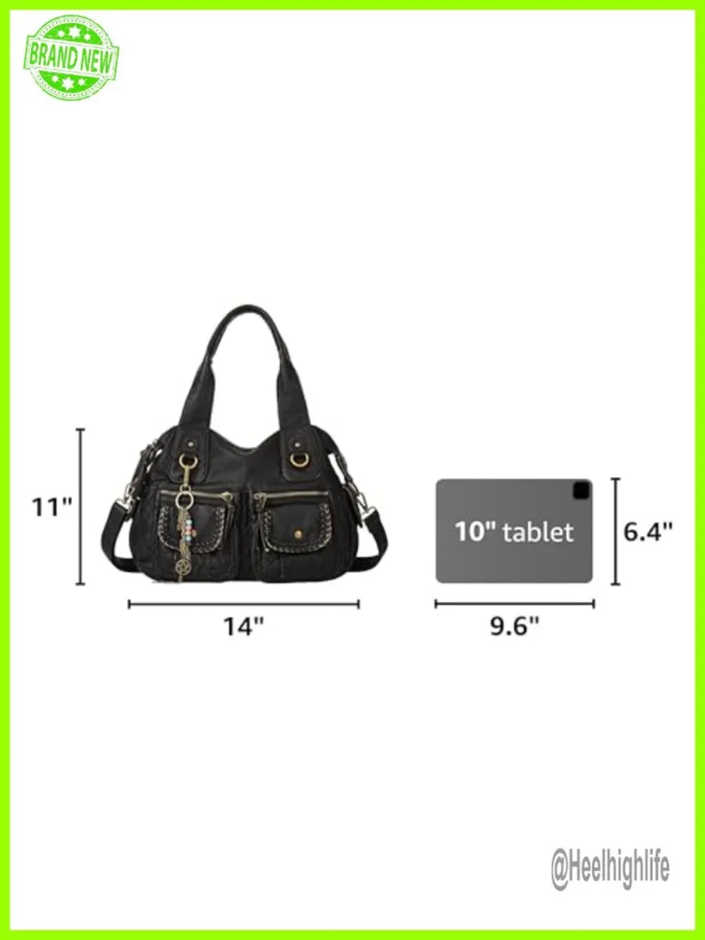 Women Canvas Hobo Purse Multi Pocket Tote Shopper Shoulder Bag Embroidered
